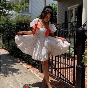 Authentic Selkie Buttercream Dress in La Fraise. New with tags detached.